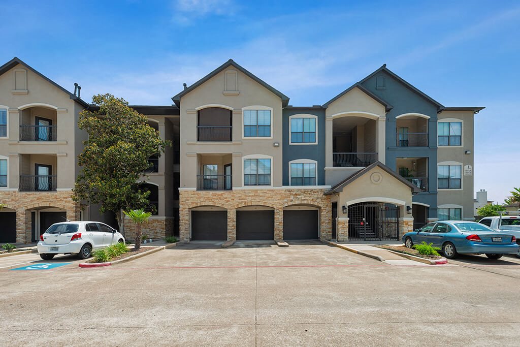 Exterior parking spaces at Parkway Senior Apartments in Pasadena TX